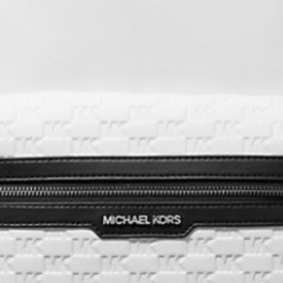 Michael Kors Bright White & Black Cooper Logo Embossed Backpack NWT - Picture 5 of 16